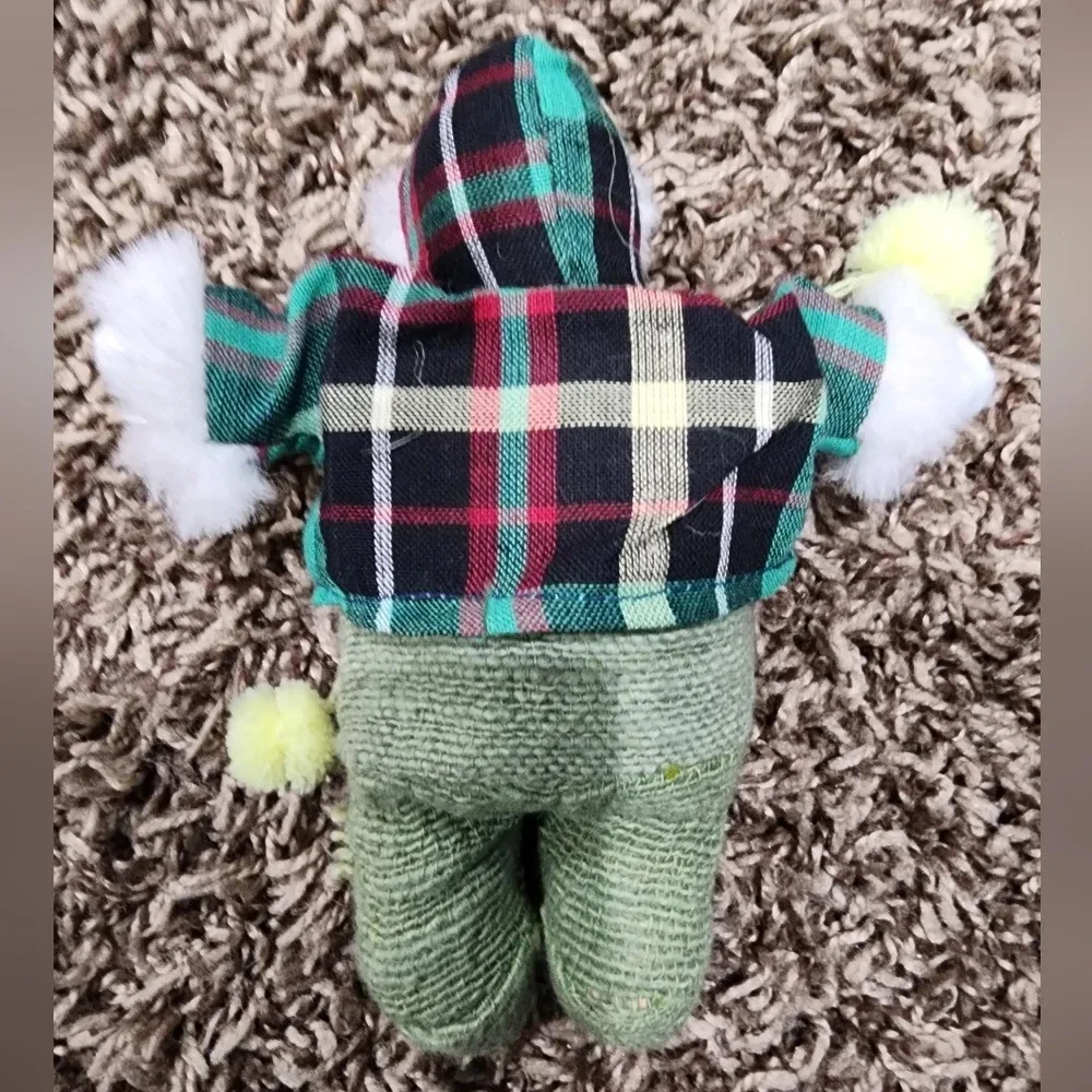 Vintage Eskimo Sandbag Mini Doll Hand-Painted Porcelain Face Green Coat